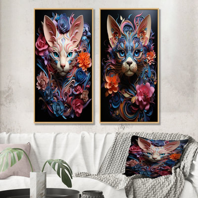 Chat Sphynx Soul Portrait - ensemble d'art mural sur toile en forme de chat