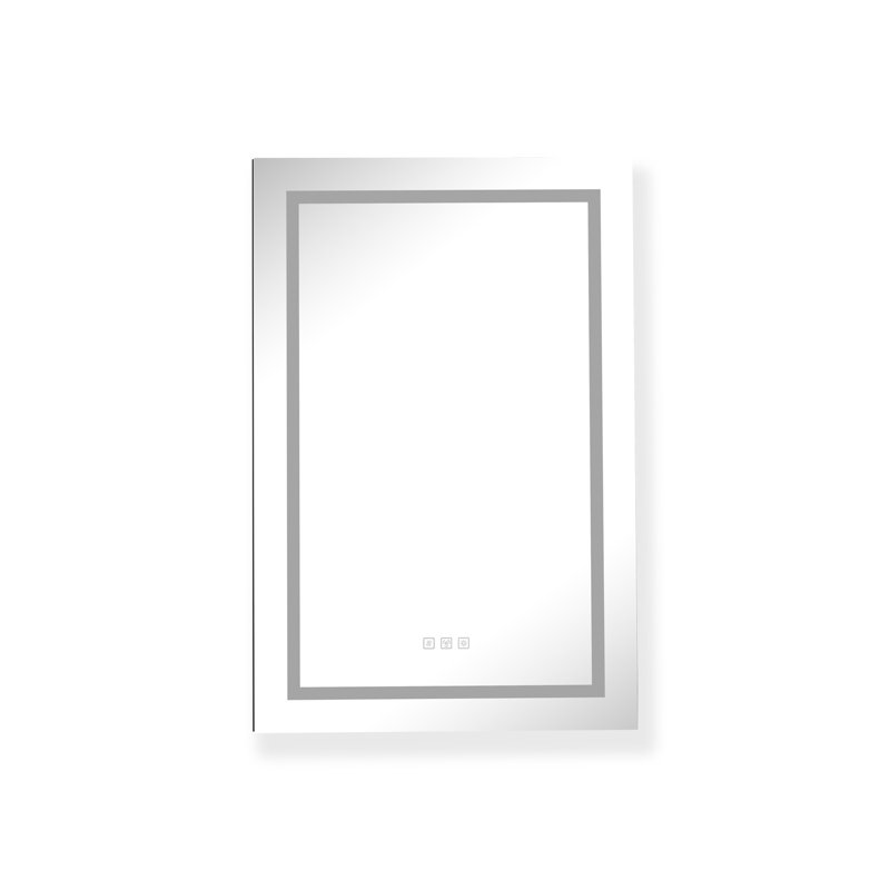 Armoire à pharmacie sans cadre à fixation en surface avec 3 tablettes et éclairage DEL Lochridge, Gauche