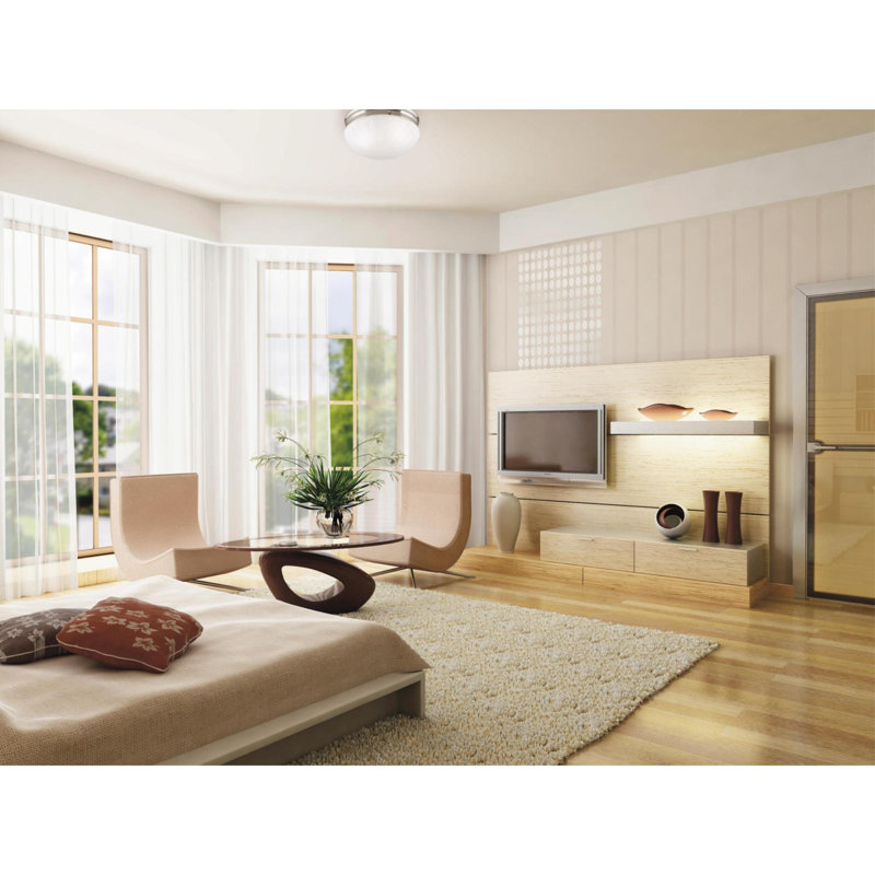 Fiskeville Glass Flush Mount, Brushed Nickel With Pull Chain