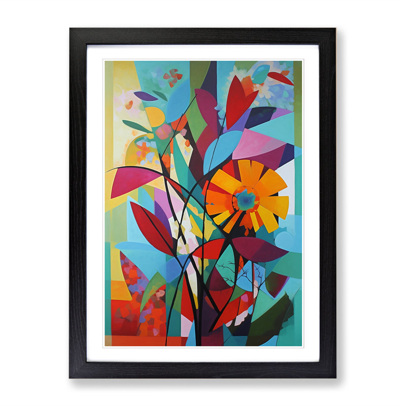 Constructivism Flowers Vol.5 - Framed Print, 64cm H x 46cm W, Walnut Framed