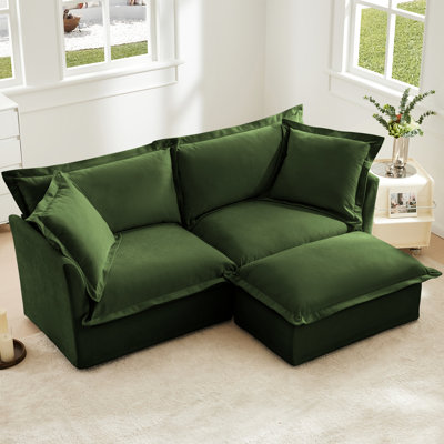 Canapé 2 places avec housse amovible et, chenille, siège spacieux, coussins confortables Housse convertible 2 places, design élégant et profond