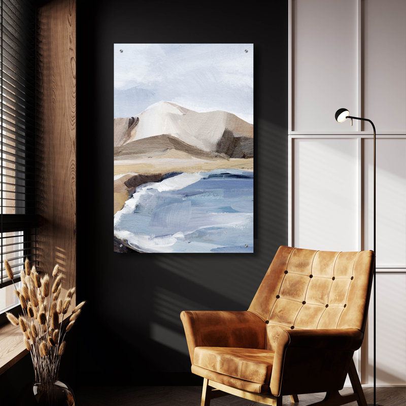  «Calm Blue Coast 2» par Annie Warren, art mural en verre acrylique, 24 po x 36 po, H 36 po x l 24 po