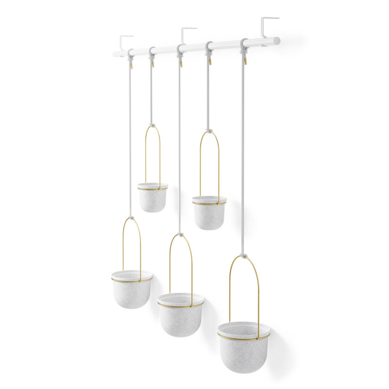 Asadbek Metal Wall Vase, White