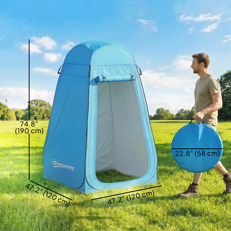 Tente de douche Pop Up, vestiaire d'intimité pour l'extérieur, bleu, Bleu