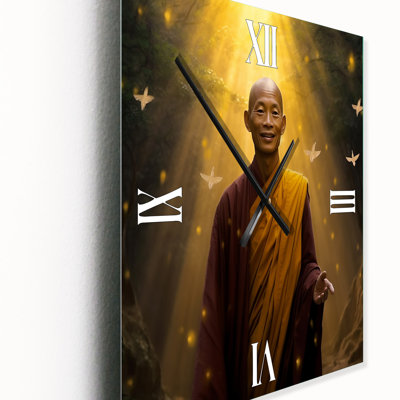 Horloge murale moderne bouddhiste moine