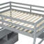 Lit mezzanine double avec 7 tiroirs, 2 tablettes et un bureau - robuste et ampli-1027318689