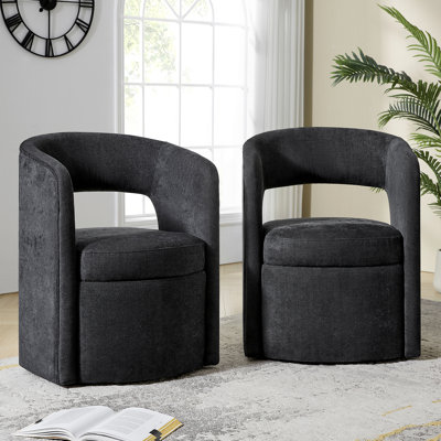 Aadhira 25.5"W Modern Movable Dining Chair With Storage Set Of 2
