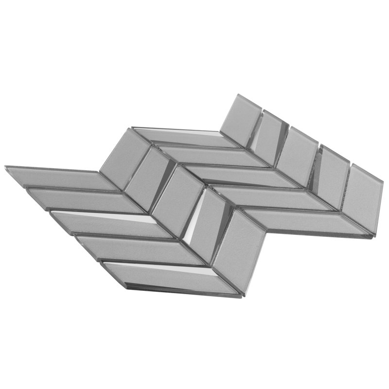 Mogo 2" x 5" Herringbone Mosaic Wall Tile, Milano