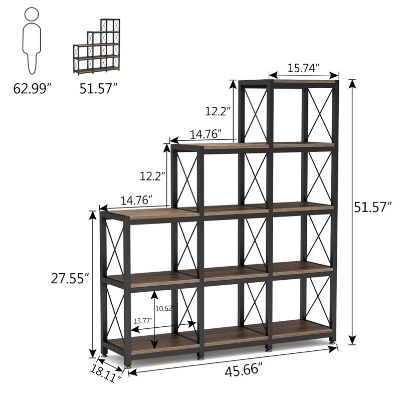 ShipstStour Step Bookcase, Brown