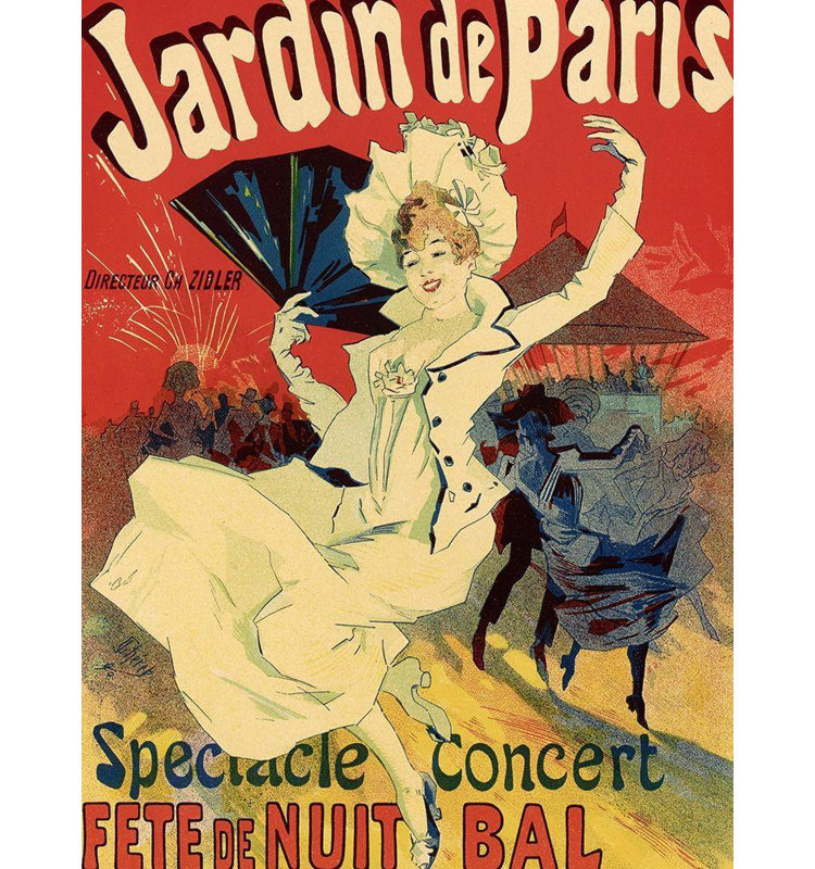 Art sur toile tendue avec galerie Trinx Cheret, Jules: Jardins de Paris, H 18 po x l 15 po