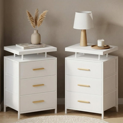 3 Drawers End Table With Smart LED（Set Of 2）
