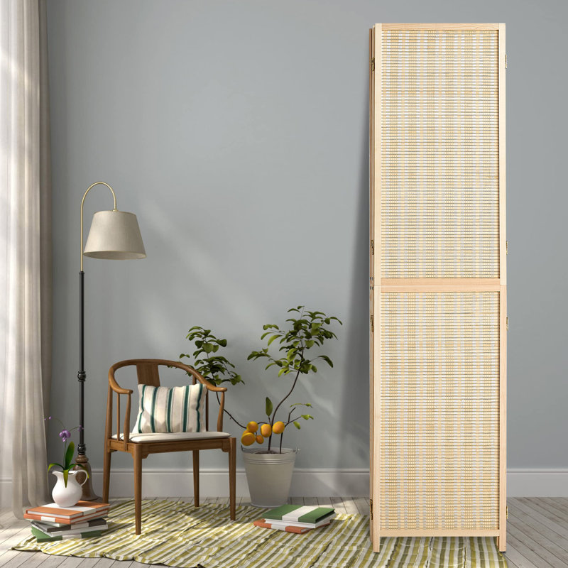 6ft Tall Folding Privacy Screen for Room Separation Panel Room Divider, 4