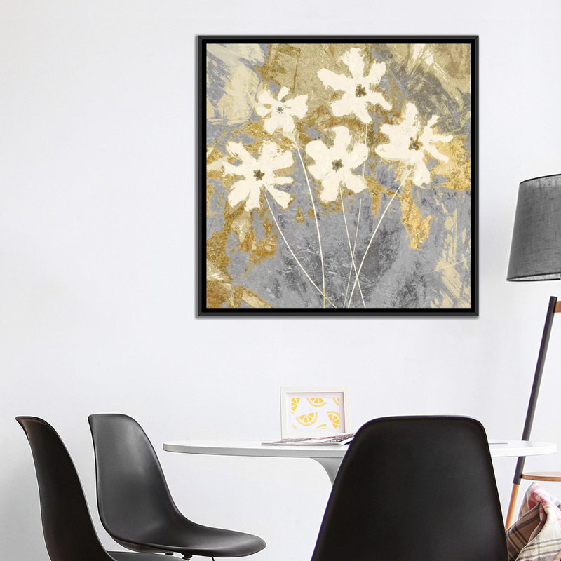 «Golden I» par Edward Selkirk, reproduction sur toile, H 18 po x l 18 po x P 1,5 po, Toile encadrée noire, Pas de tapis