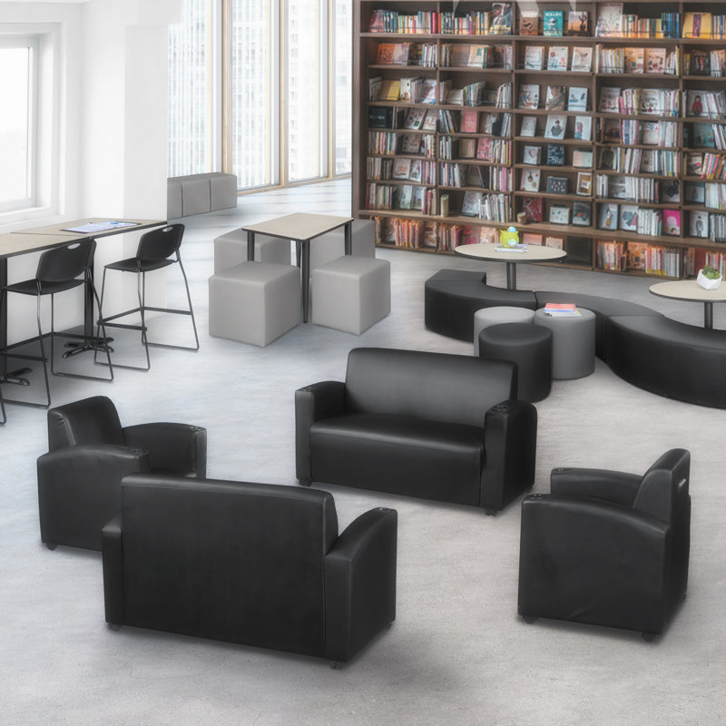 Fauteuil de réception l 31 po Nova, Noir