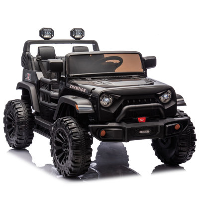 24V Two-seater Kids Ride On Electric Car W/parents control,Seat width 19.69in,400W motor,Four-wheel suspension,Light&searchlight,USB,MP3,Bluetooth,Pro