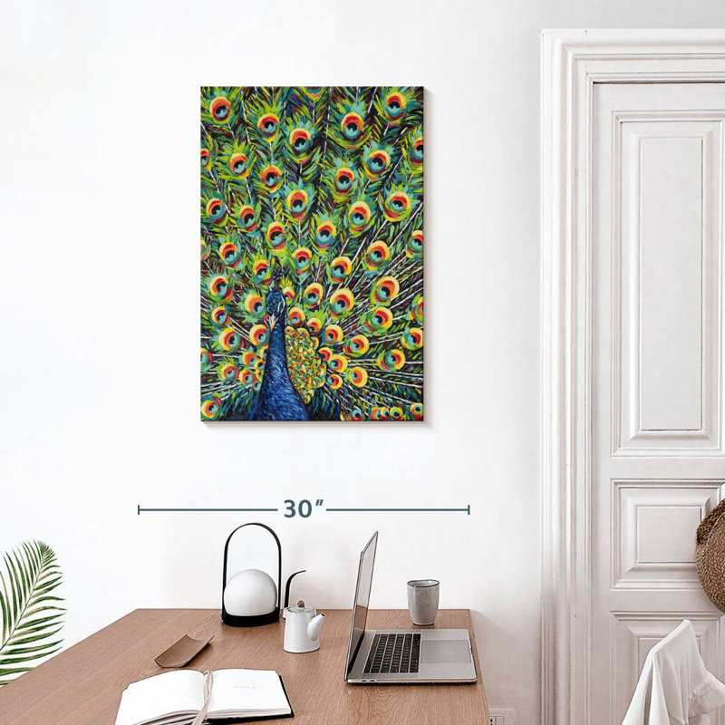 Brampt Lavish Peacock I, 30" H x 20" W