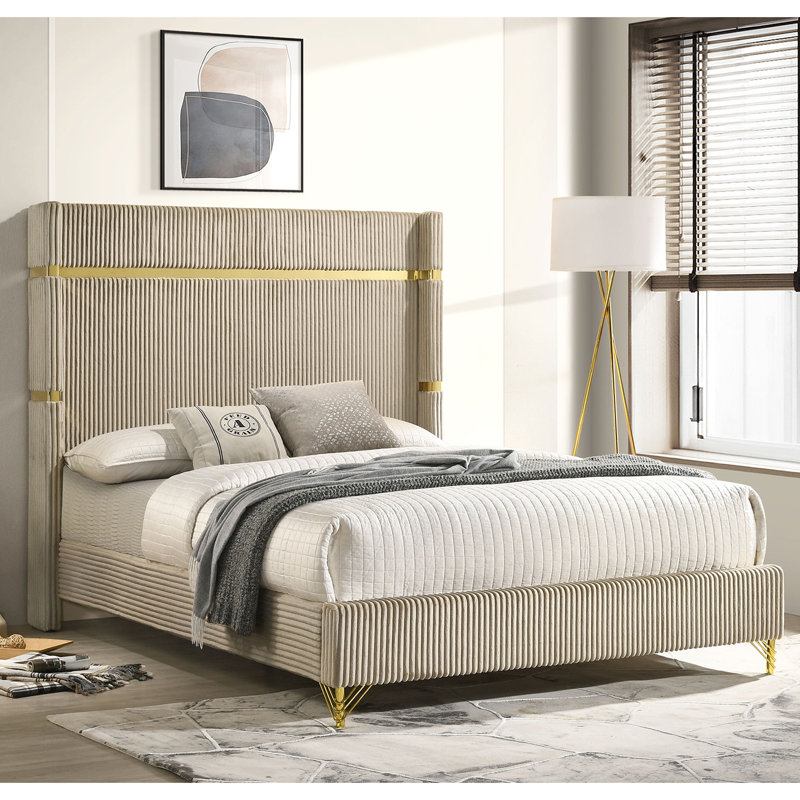 Upholstered Queen Wingback Bed