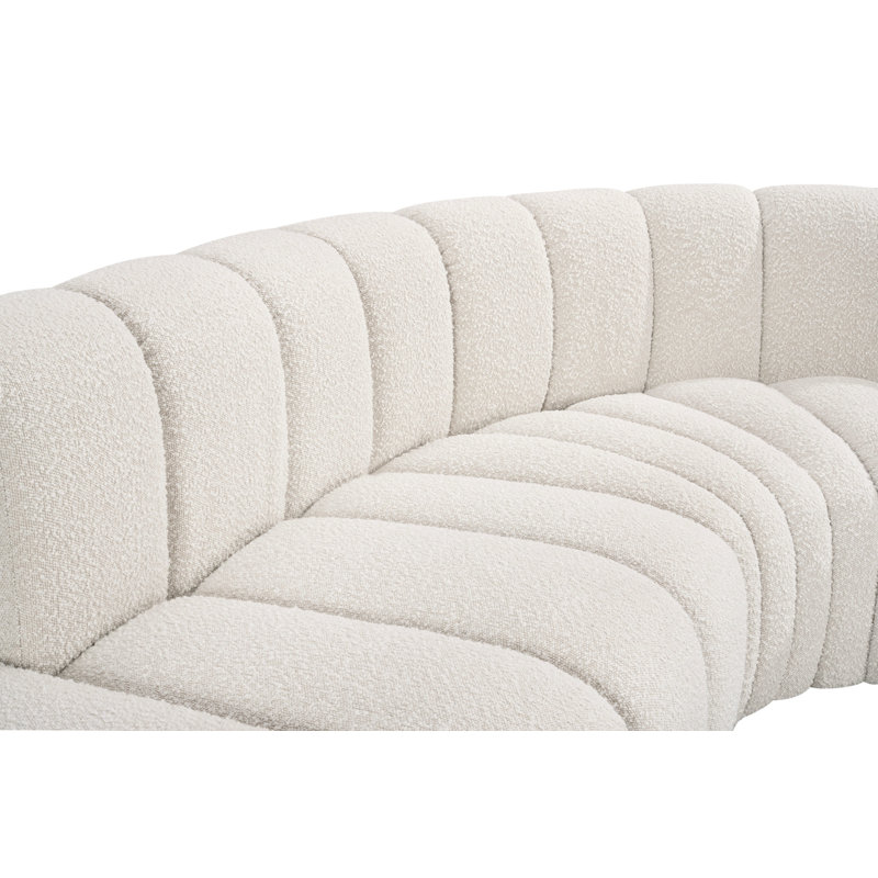 Canapé et méridienne rembourrés Hrishaan, Crème Boucle