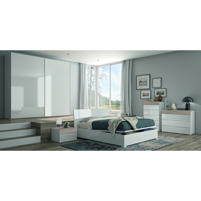 Gelosia 60cm W Manufactured Wood Bedside Table
