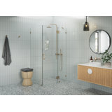 Halo 45 in. x 35 in. x 78 in. 90-degree Fully Frameless Glass Hinged Shower Enclosure