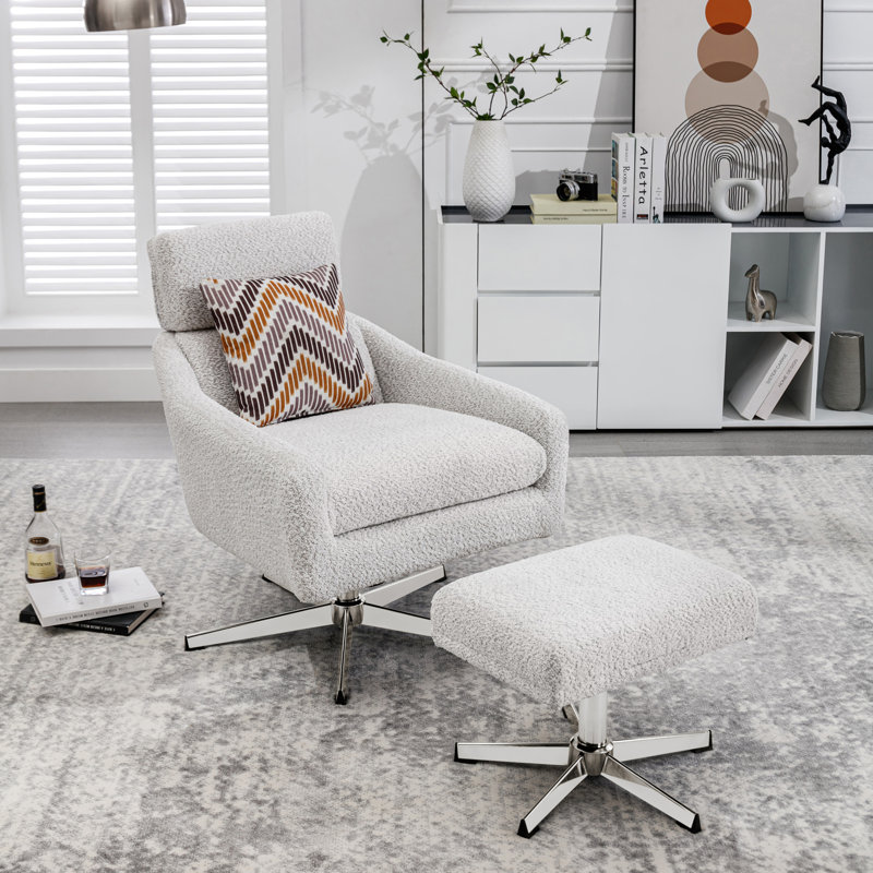 Fauteuil pivotant avec repose-pieds pour le salon