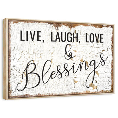 Live Laugh Love And Blessings Typography