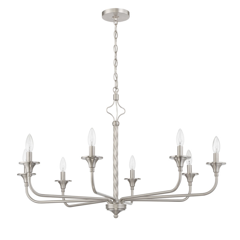 Candyse 8 - Light Classic / Traditional Chandelier, Brushed Polished Nickel