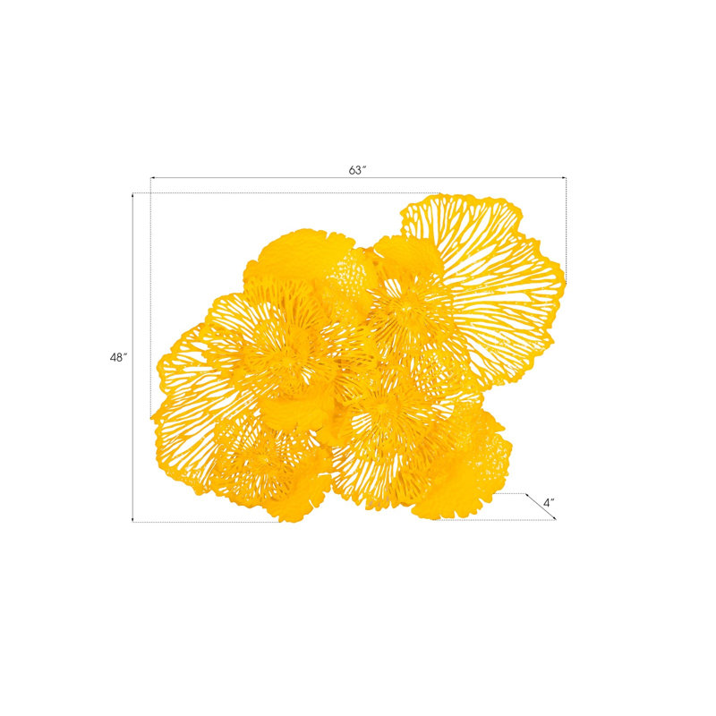 Flower Wall Décor, Yellow