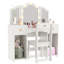 Ensemble de meuble-lavabo blanc princesse avec miroir tactile et bureau à maquillage 3 en 1, tiroirs et armoires-784161792