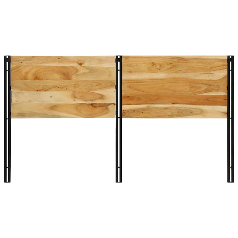 Headboard Solid Wood Acacia And Iron, 100cm H x 180cm W x 2cm D