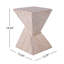 Table d'appoint moderne en béton 18,5 po de hauteur, table de bout de patio à motif cannelé sculptural, table d'appoint minimaliste géométrique résistante aux intempéries pour jardin, balcon et bord de piscine, marbre beige