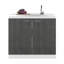 Lavabo autoportant à double porte Salento, blanc / chêne fumé-130373544
