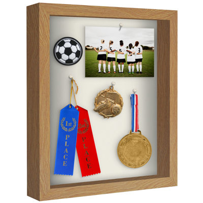 Sturdevant Shadow Box Frame Composite Wood with Glass for Hanging and Tabletop