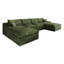Canapé modulaire en velours côtelé vert de 135 pouces avec structure double couche, coussins amovibles et aucun assemblage requis pour un confort polyvalent-2000544294-2000544295-2000544312