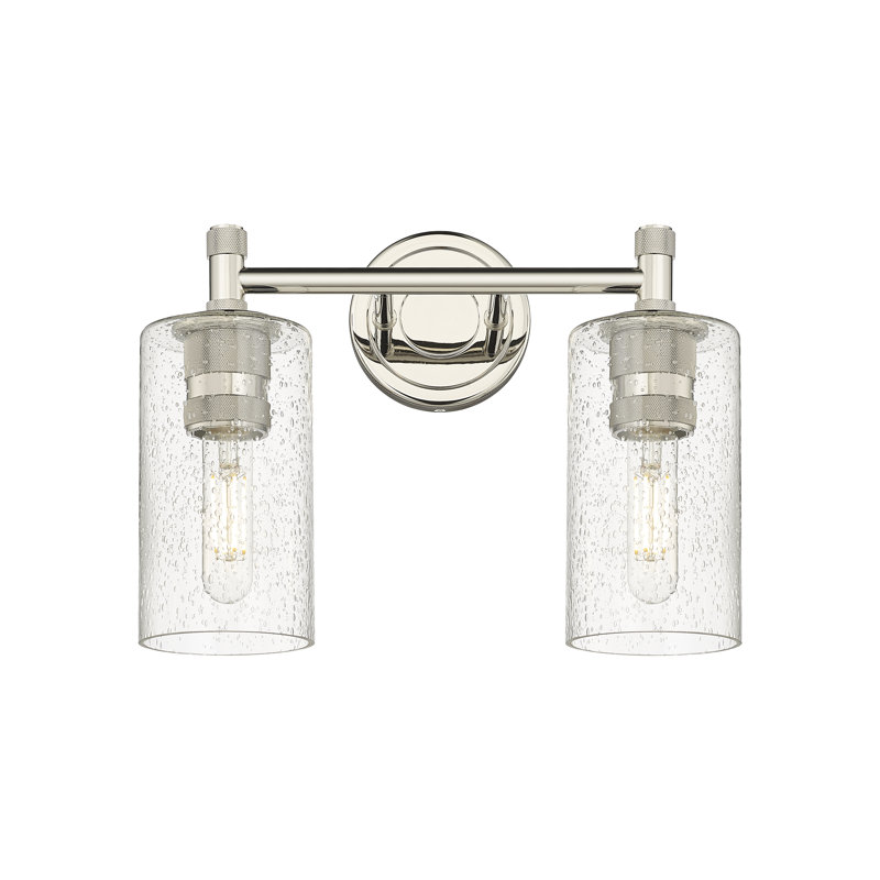Éclairage pour meuble-lavabo mural 2 lumières Crown Point, Grainé, Nickel poli