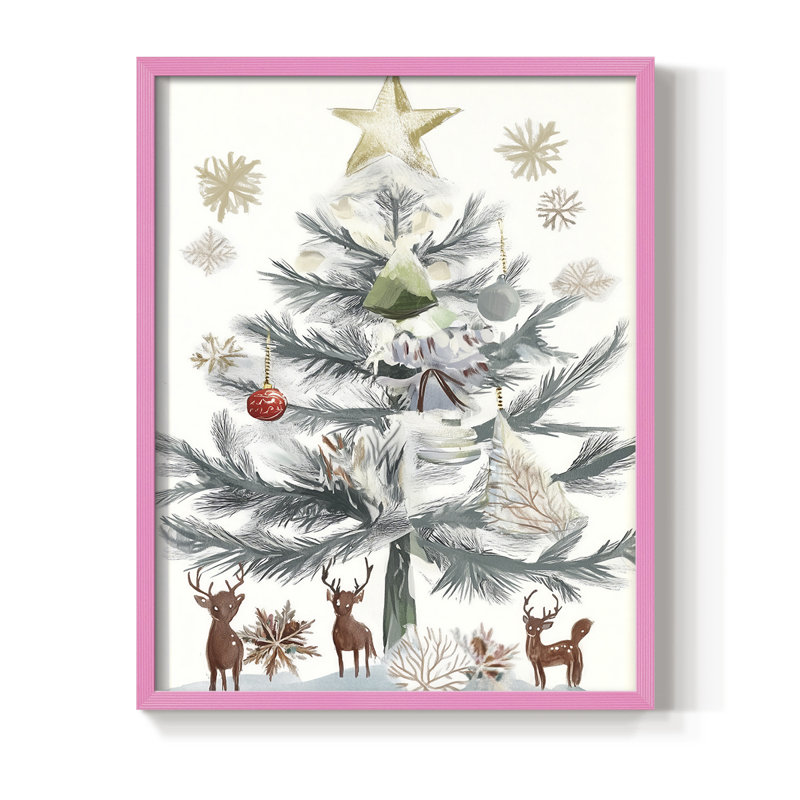 «Christmas Holiday Art» CECX, reproduction d'art encadrée, Rose, H 11 po x l 9 po