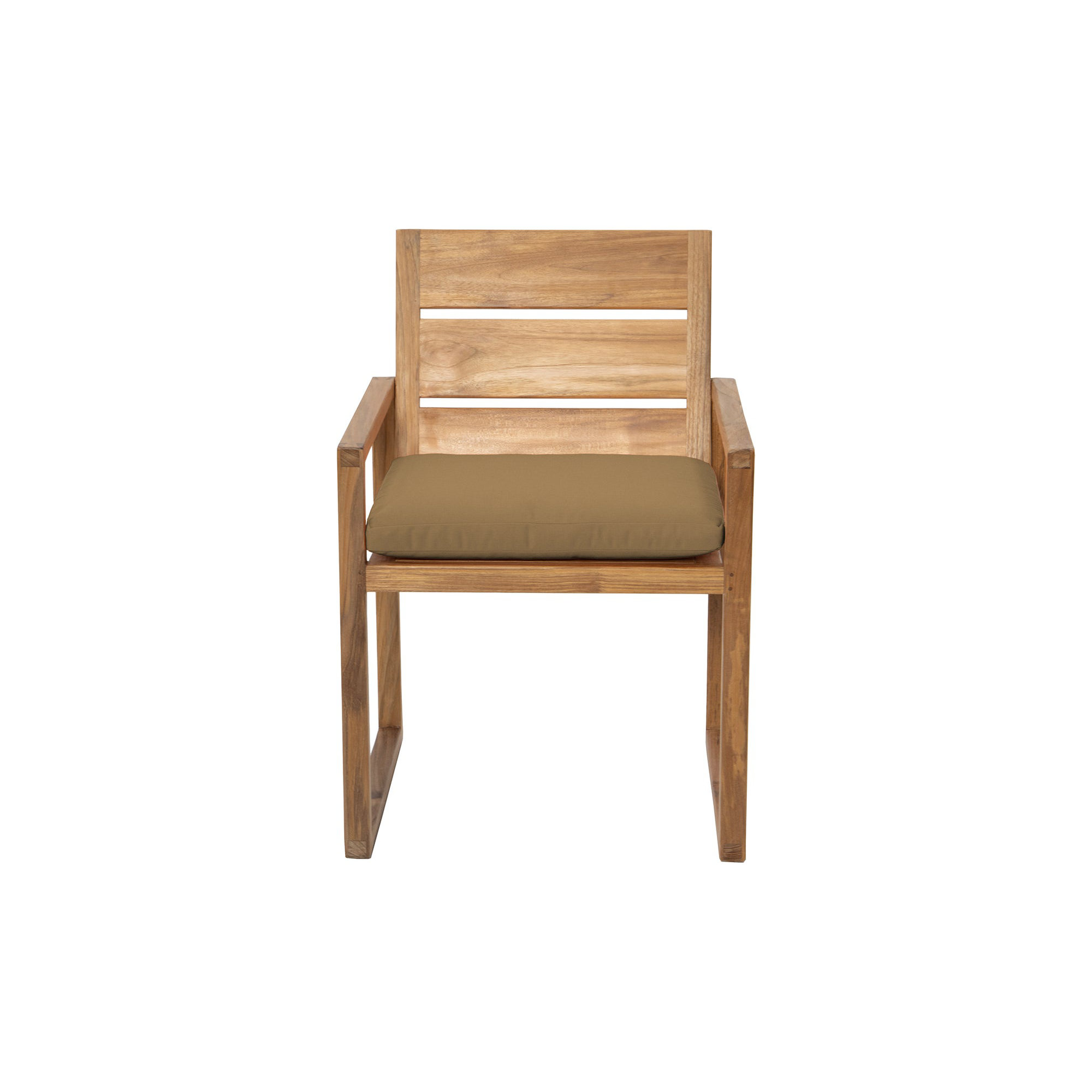 Uvita Teak Patio Dining Armchair with Cushion, Cocoa