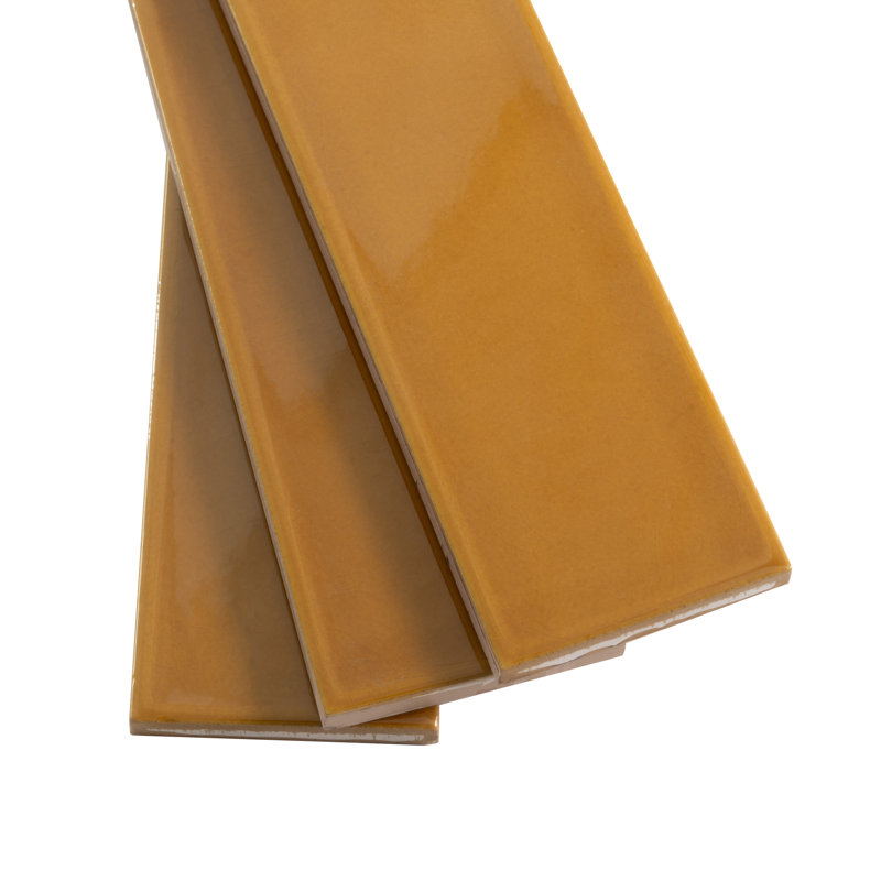 Horizonte 2 X 16 In. Glossy Ceramic Subway Wall Tile (10.76 Sq Ft/Case) - 50 Pack, Honey