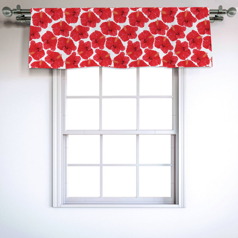 Sateen Floral Ruffled Window Valance