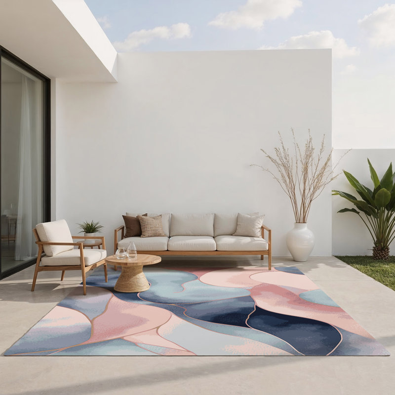 Tapis intérieur et extérieur lilas, Rectangle 3' x 5'