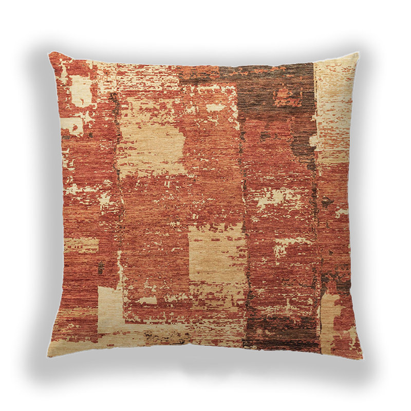 Coussin Abstract 2335, Brique, Microsuède