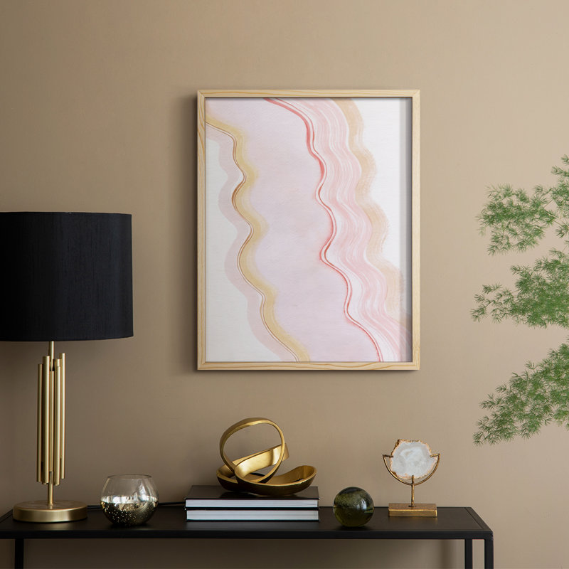 «Strawberry Ripples I», reproduction encadrée - bois massif, H 15 po x l 12 po, Naturel