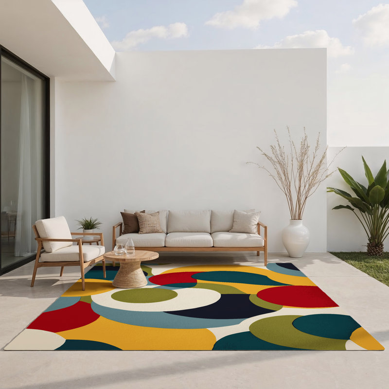 Retro Sparkle Indoor And Outdoor Area Rug, Rectangle 3' x 5'
