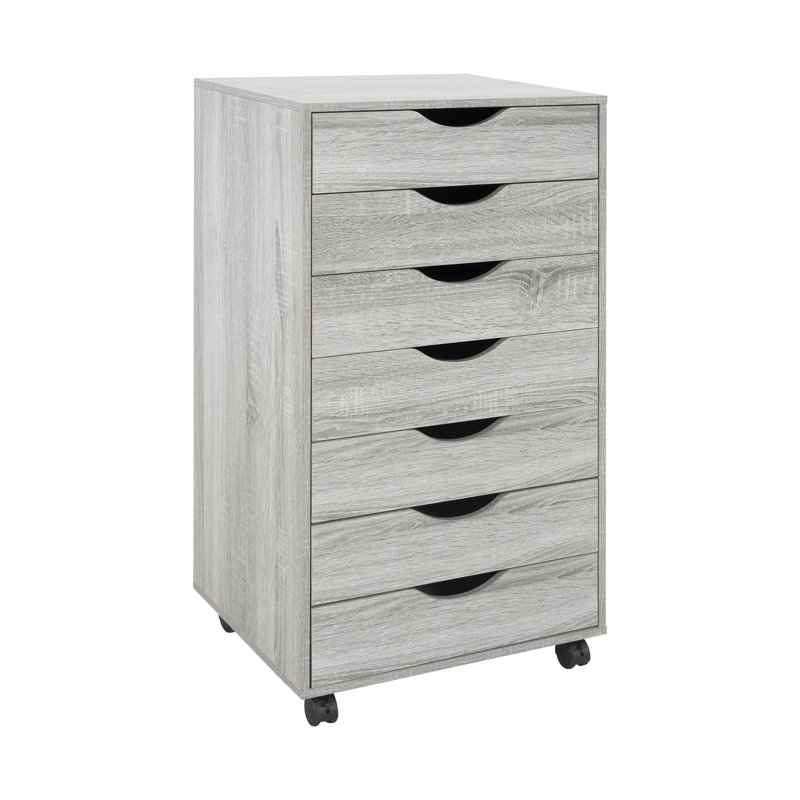 Garysburg 7-Drawer Office Storage File Cabinet on Wheels, Desk Filing Drawer Unit