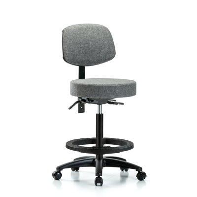 Sylvie Backed Adjustable Height Ergonomic Lab Stool with Footrest