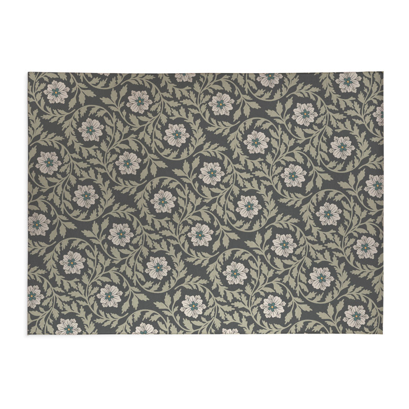 Tapis d'extérieur antidérapant Gracey, Gris anthracite, Rectangle 96 po x 120 po