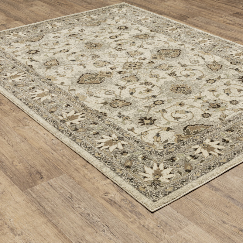 Tapis oriental beige / gris Caryll, Rectangle 9 pi 10 po x 12 pi 10 po