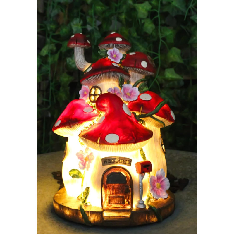 Figurine de maison de campagne lumineuse champignon champignon DEL