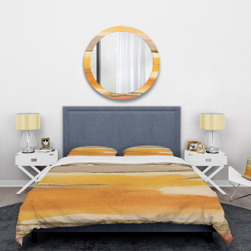 Gilded Amber II - Ensemble de housse de couette moderne et contemporain - Microfibre de polyester