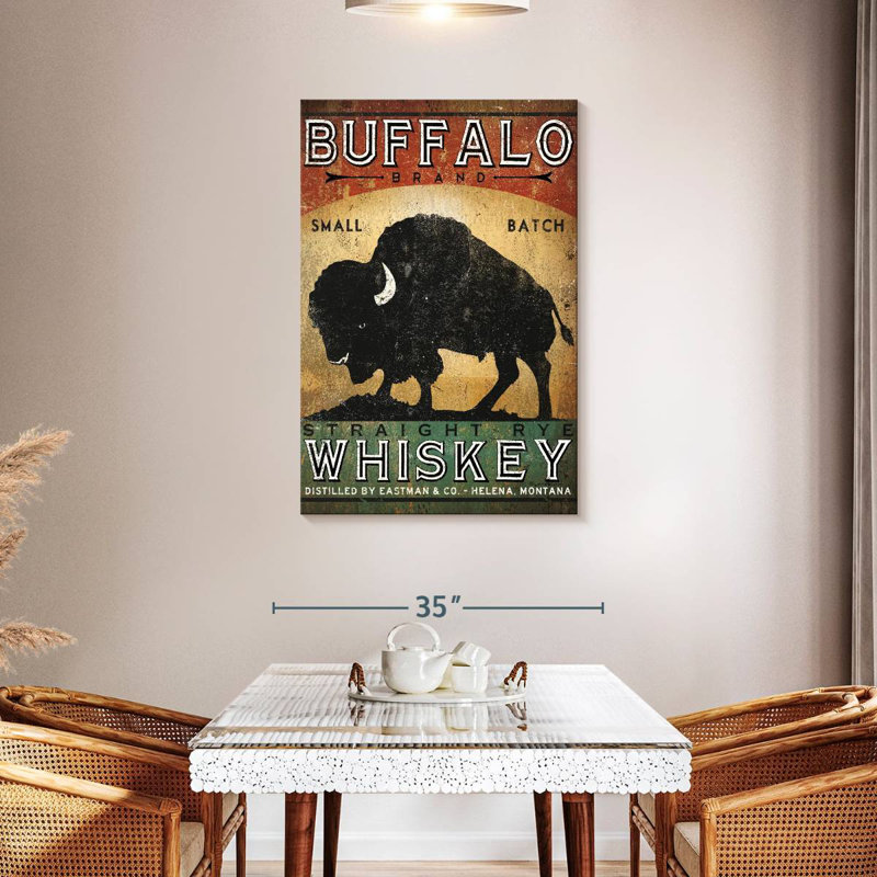 Brampt Buffalo Whiskey, 45" H x 30" W